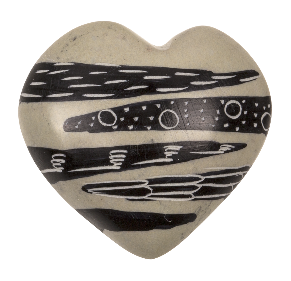Soap Stones, Hearts, with engraving,