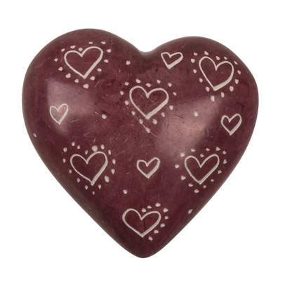 Soap Stones, Hearts, with engraving,
