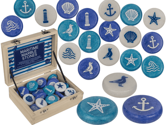 Printed marble stones, Maritime. 3,5 cm,