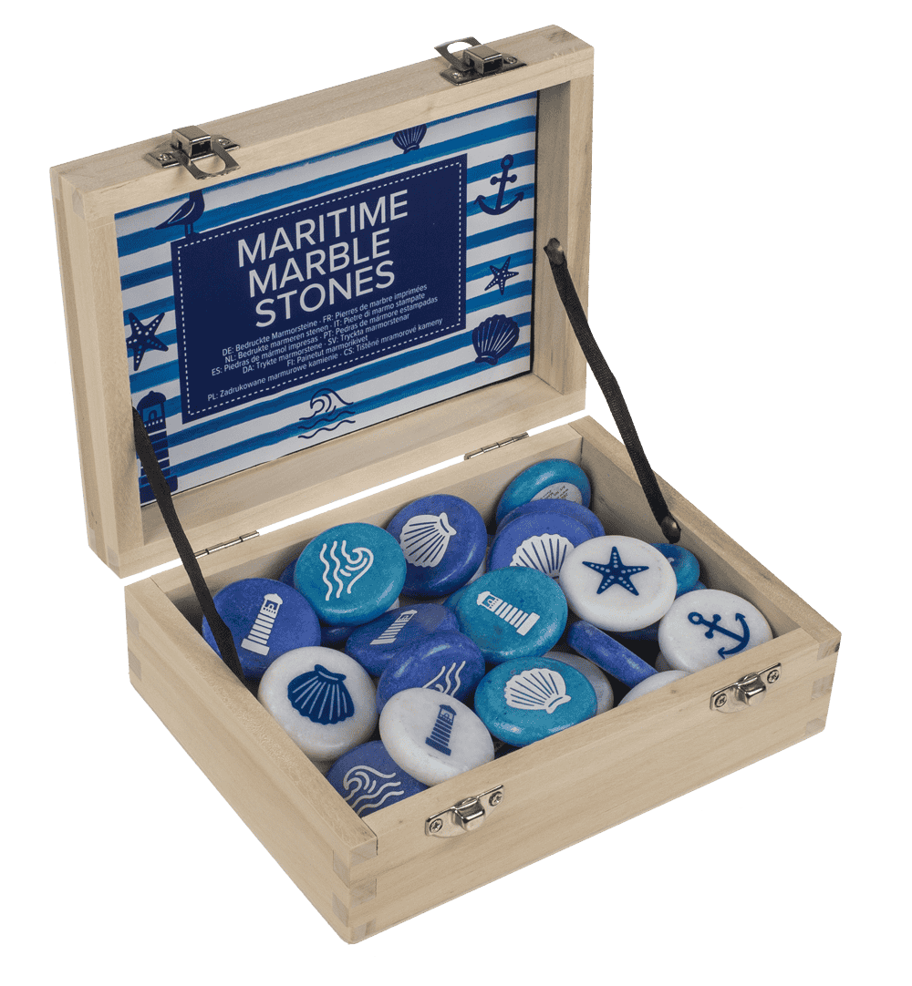 Printed marble stones, Maritime. 3,5 cm,