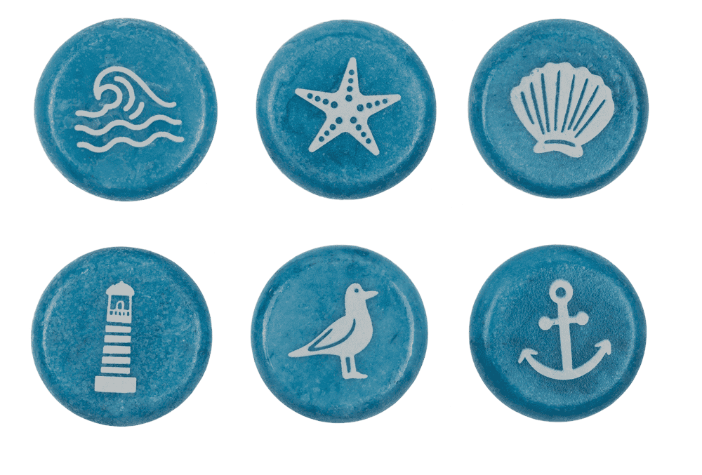 Printed marble stones, Maritime. 3,5 cm,