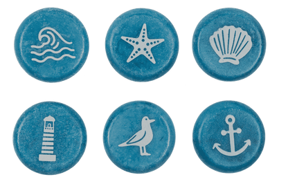 Printed marble stones, Maritime. 3,5 cm,