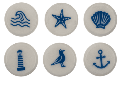 Printed marble stones, Maritime. 3,5 cm,