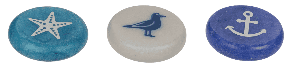 Printed marble stones, Maritime. 3,5 cm,