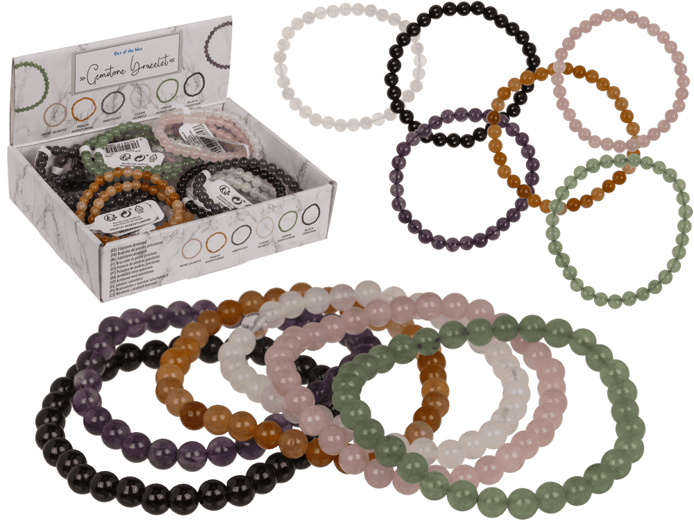 Gemstone beads bracelet, with 32 beads,