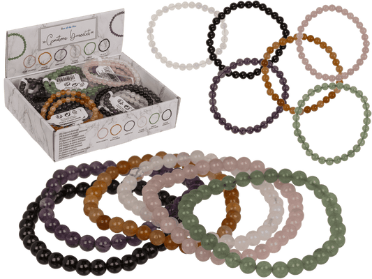 Gemstone beads bracelet, with 32 beads,