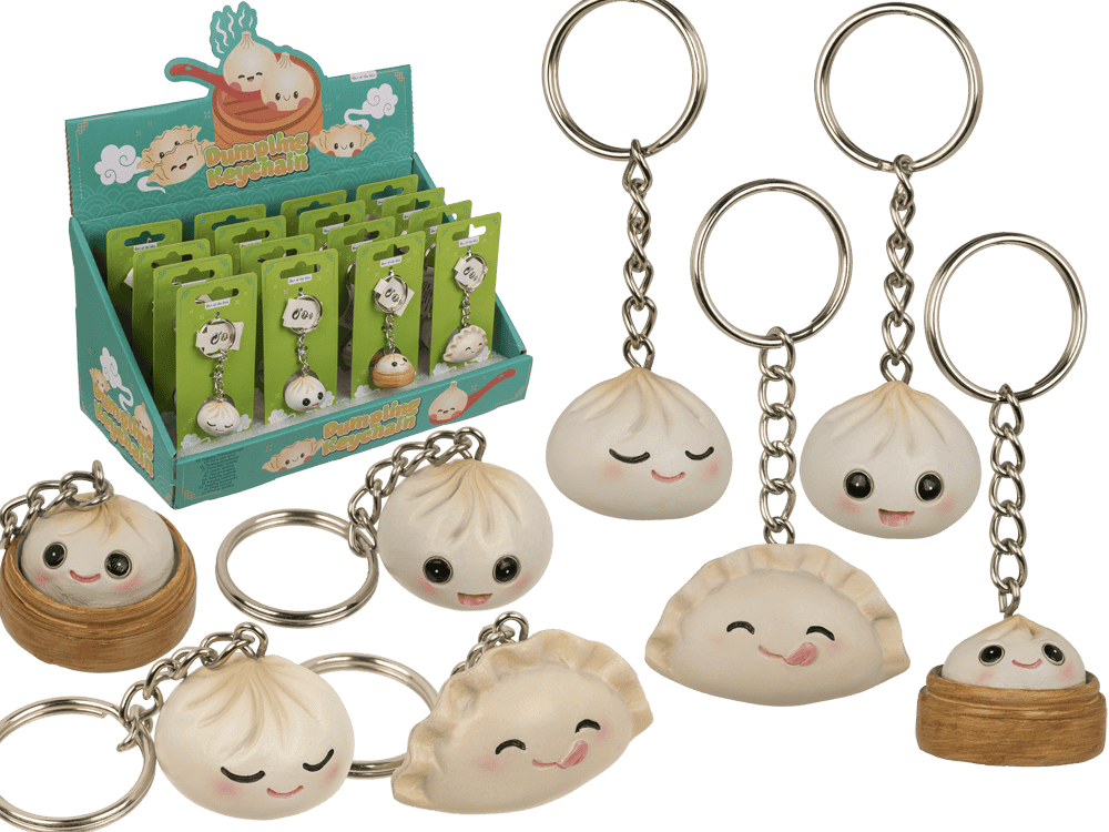 Metal keychain, Dumpling,