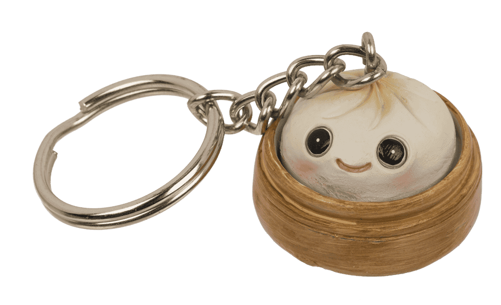 Metal keychain, Dumpling,