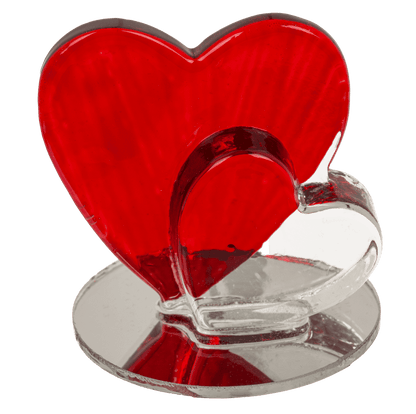Glass heart, 4,5 cm, 2 colours ass., in PET box,