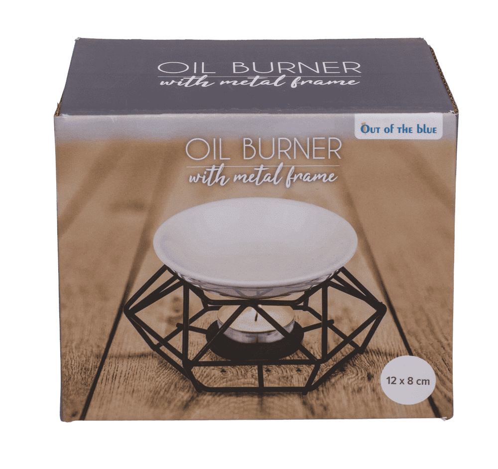 Ceramic bowl on metal frame,