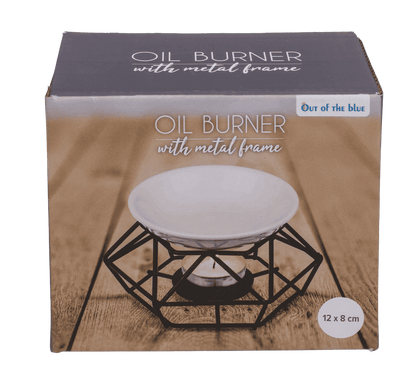 Ceramic bowl on metal frame,