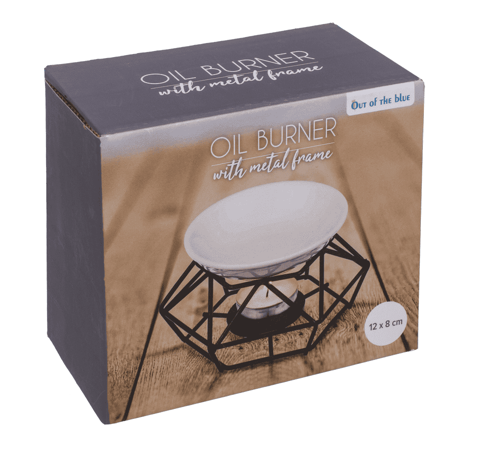 Ceramic bowl on metal frame,