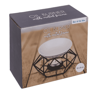 Ceramic bowl on metal frame,