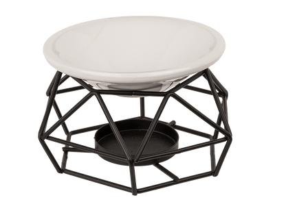 Ceramic bowl on metal frame,