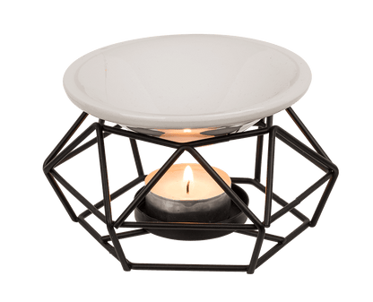 Ceramic bowl on metal frame,