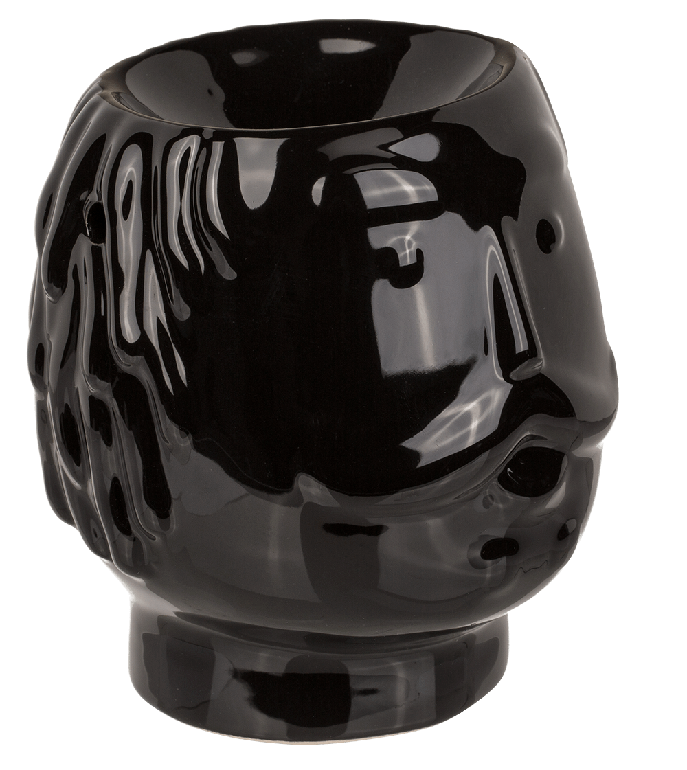 Oil burner, faces, ca. 11,5 x 11 x 12,8 cm