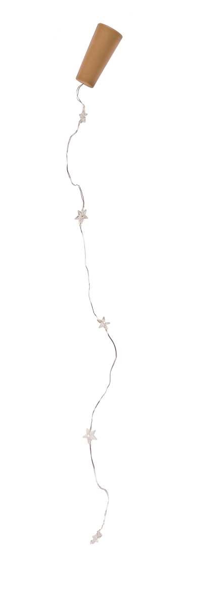 Bottle cap light with 5 warm white star LED,