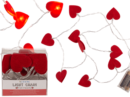 Light chain, felt hearts,