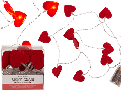 Light chain, felt hearts,