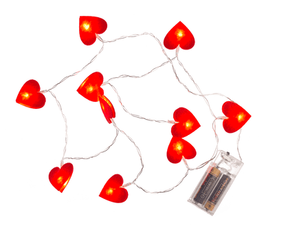 Light chain, felt hearts,