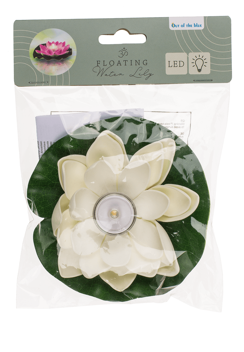 Floating water lily with warm white LED,