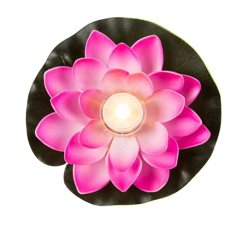 Floating water lily with warm white LED,