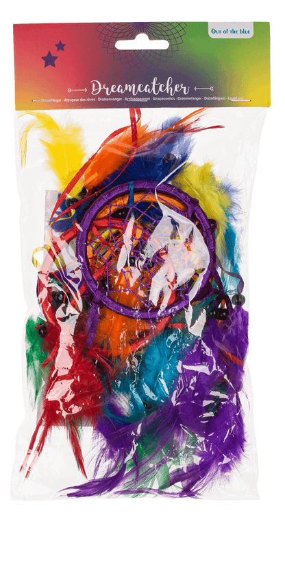 Colorful dream catcher with feathers, Rainbow,