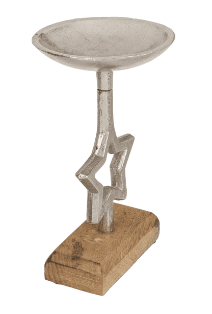 Silver coloured candleholder, Star