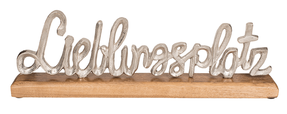 Silver-coloured wording, Lieblingsplatz