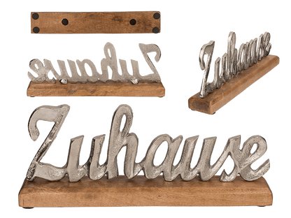 Silver coloured wording, Zuhause,