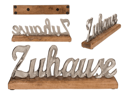 Silver coloured wording, Zuhause,