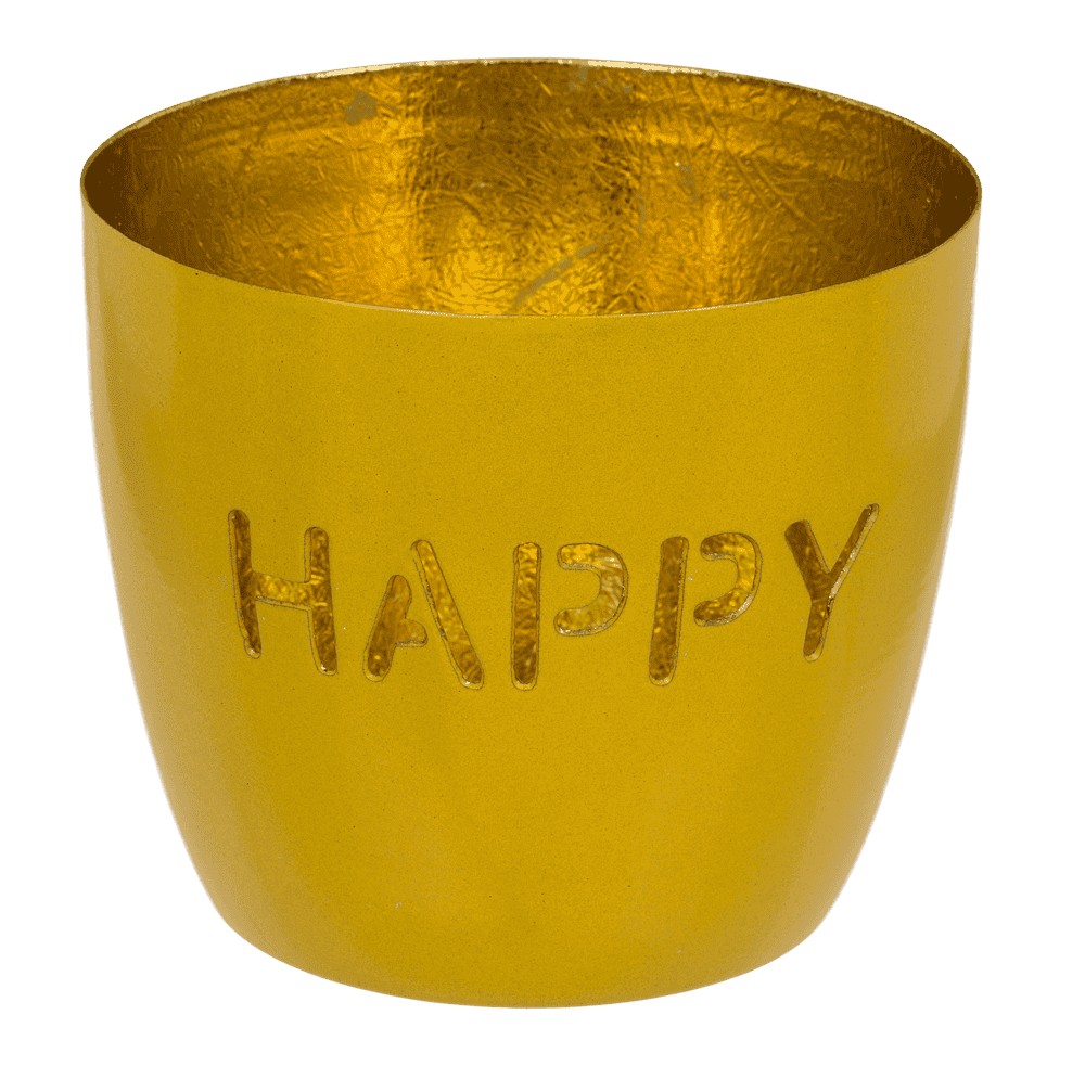 Metal tealight holder, Peace/Happy/Love,