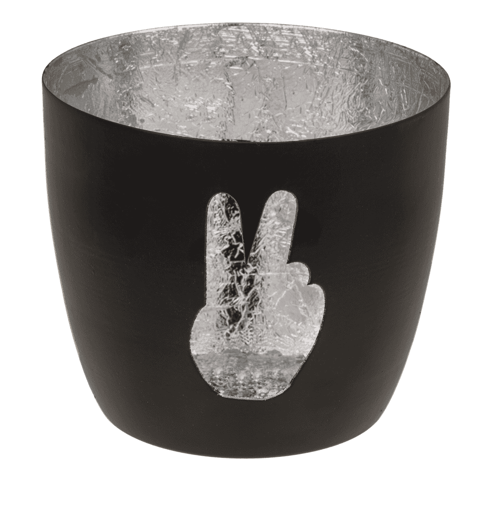 Metal tealight holder, Middle finger/Rock/