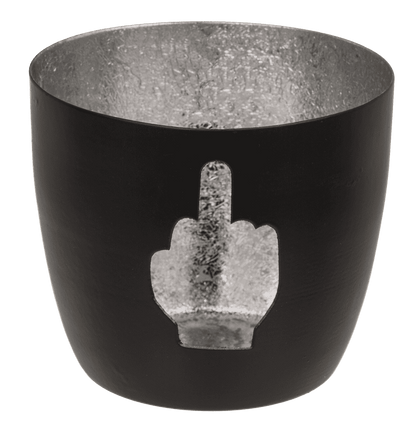 Metal tealight holder, Middle finger/Rock/