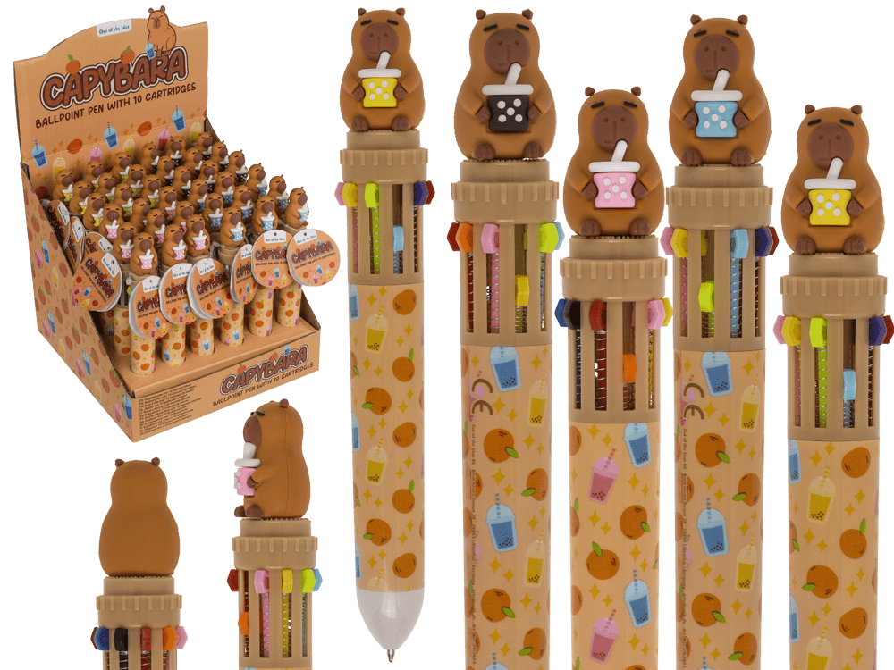 Kugelschreiber mit 10-farbigen Minen, Capybara,