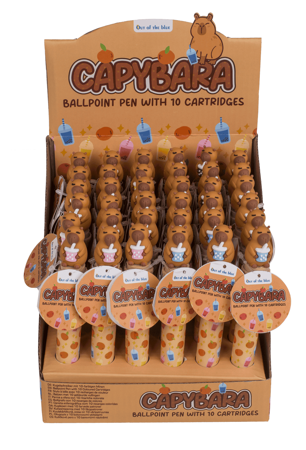 Kugelschreiber mit 10-farbigen Minen, Capybara,