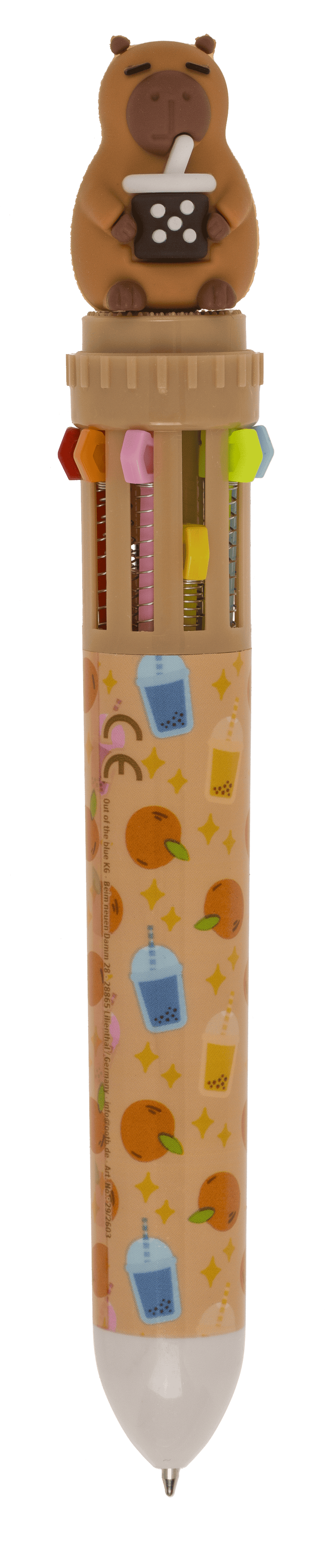 Kugelschreiber mit 10-farbigen Minen, Capybara,