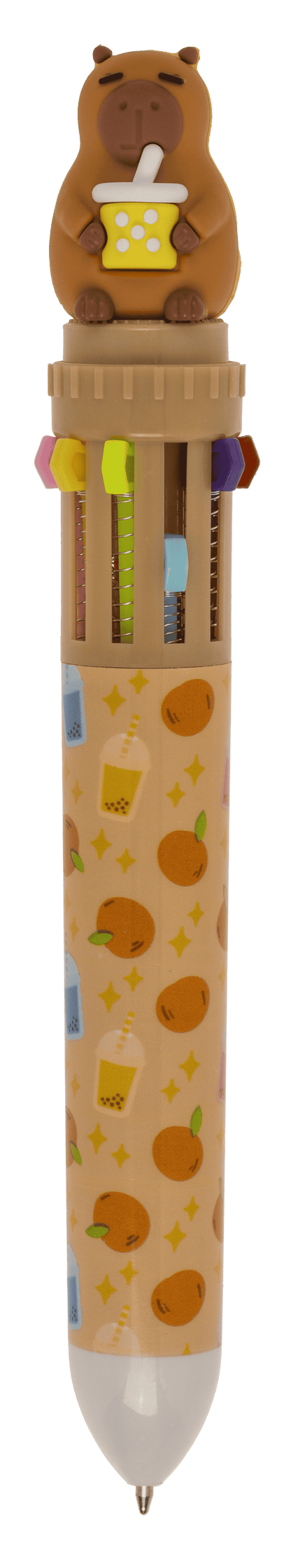 Kugelschreiber mit 10-farbigen Minen, Capybara,