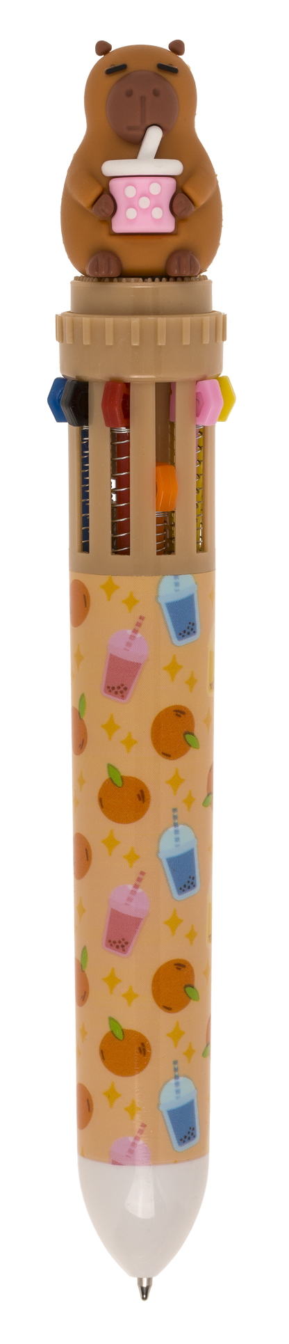 Kugelschreiber mit 10-farbigen Minen, Capybara,
