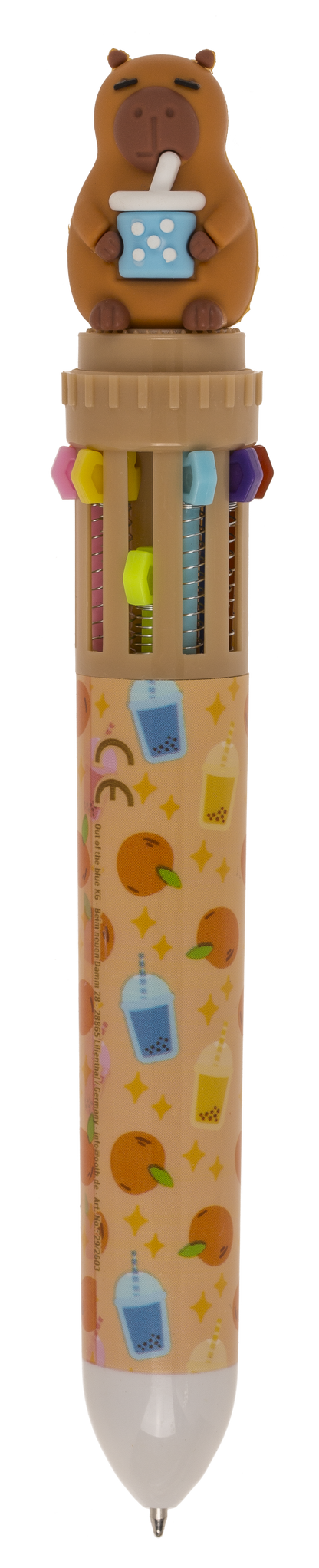 Kugelschreiber mit 10-farbigen Minen, Capybara,