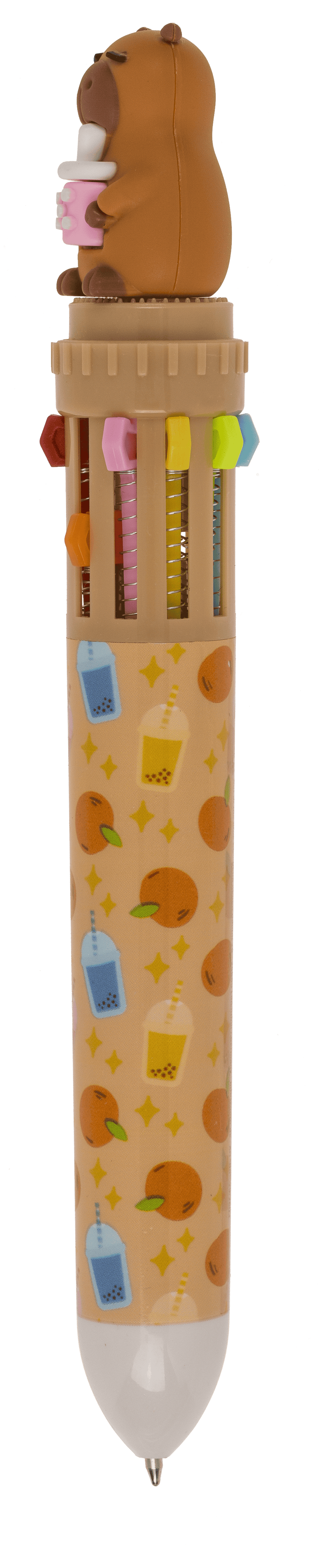 Kugelschreiber mit 10-farbigen Minen, Capybara,