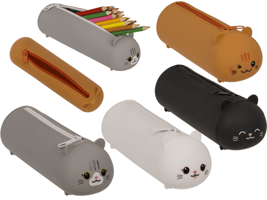 Cat Pencil Cases, Silicone,