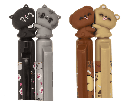 Stiftsets,Katzen und Welpen, löschbare Tinte,