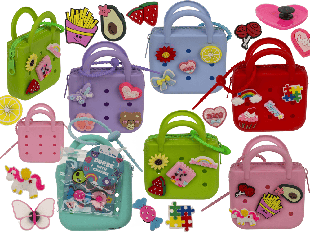 Charm purse, with zipper,