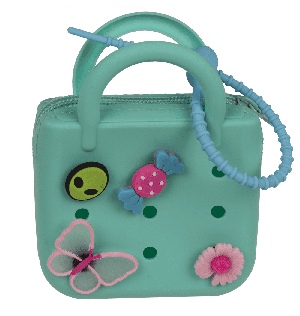 Charm purse, with zipper,