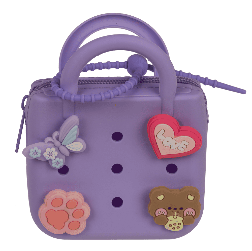 Charm purse, with zipper,