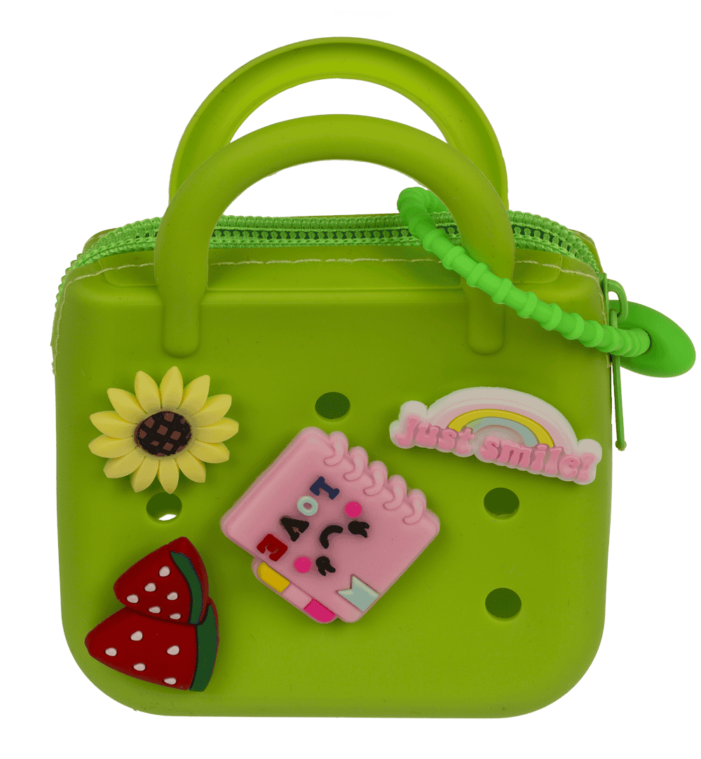 Charm purse, with zipper,