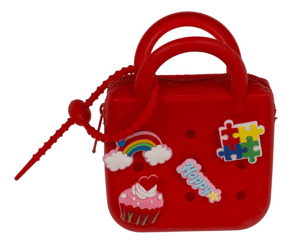 Charm purse, with zipper,