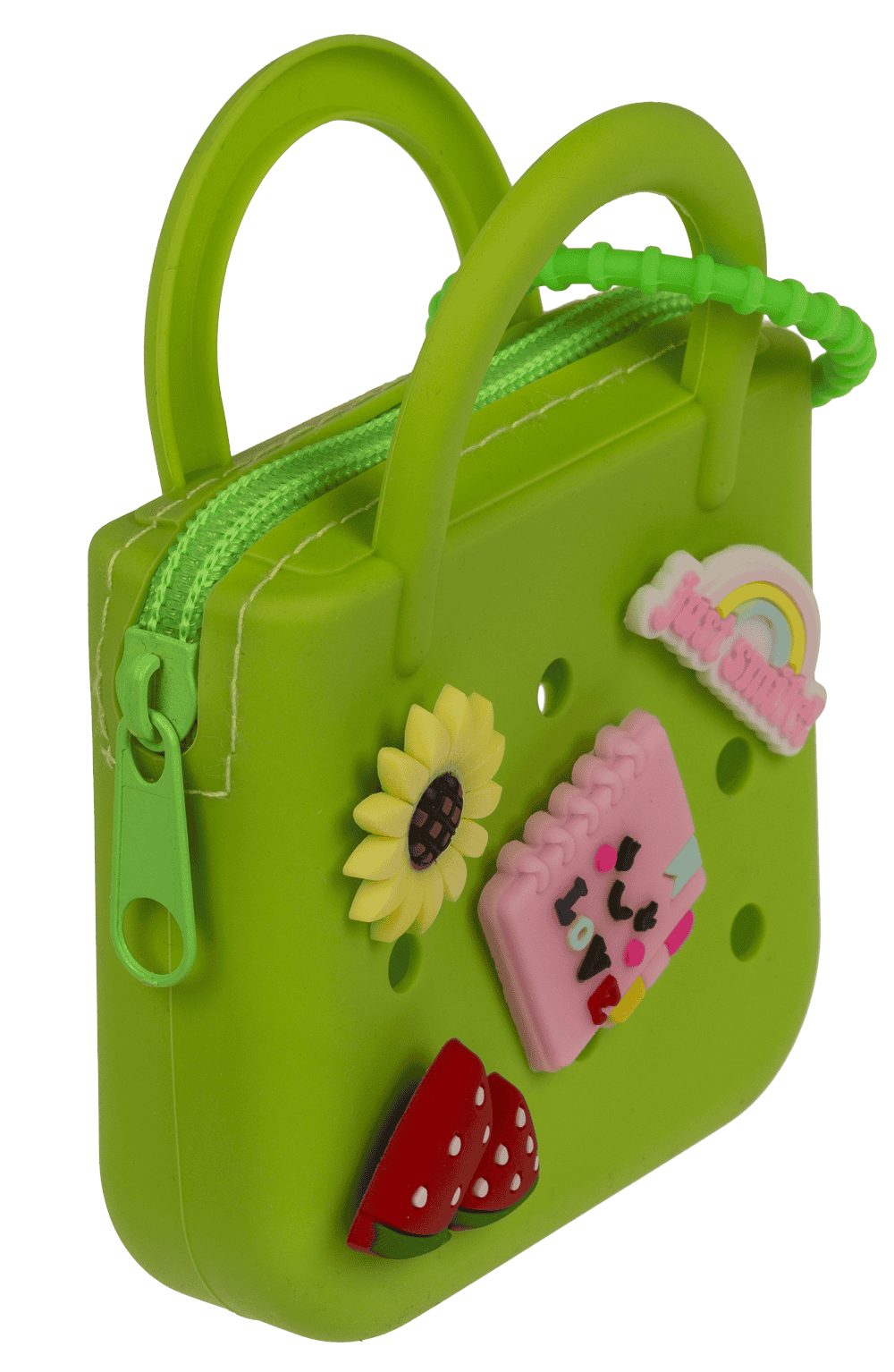 Charm purse, with zipper,