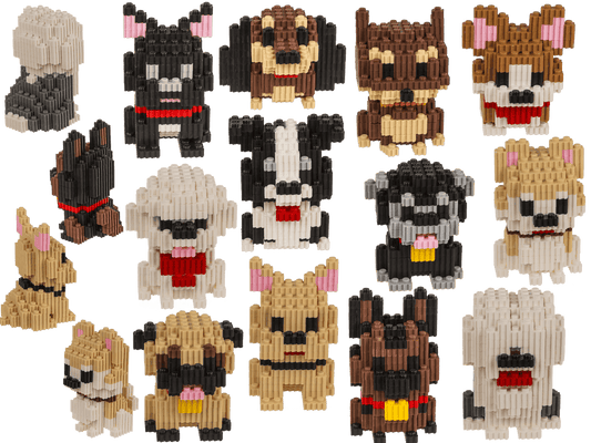 Construction blocks, Puppies,